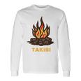 タキビ Takibi 焚き火 たきび キャンプ イラスト かわいい おもしろ キャンプグッズ 長袖Tシャツ ギフトのアイデア