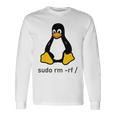 タックスlinuxペンギン-Sudorm-Rfコンピューターサイエンスコンピューター Tux Linux 長袖Tシャツ ギフトのアイデア