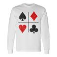 ダイヤモンド スペード ハーツ クラブ トランプスーツ ポーカー 長袖Tシャツ ギフトのアイデア