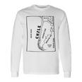 チリと近隣諸国の手描き黒線地図 長袖Tシャツ ギフトのアイデア