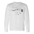 ティラノサウルス 黒線画 長袖Tシャツ ギフトのアイデア