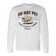 テキサス・ドント・ペット・ザ・フワッフィー・カウズ・ファニー・バイソン 長袖Tシャツ ギフトのアイデア