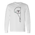 トイプードル 白 隠す 可愛い おもしろ シンプル イラスト 長袖tシャツ 長袖Tシャツ ギフトのアイデア
