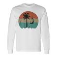 トロピカル ビーチ ヤシの木 ヴィンテージ レトロ 70年代 80年代 航海 長袖Tシャツ ギフトのアイデア