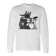 ドラマー ドラムキット クマの演奏 ドラムキット ミュージシャン 長袖Tシャツ ギフトのアイデア