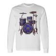 ドラム ドラマー ドラミング ドラム 長袖tシャツ 長袖Tシャツ ギフトのアイデア