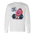 ドーナツストップワーキング ドーナツ ジム ワークアウト ウェイトリフティング 面白い 長袖Tシャツ ギフトのアイデア