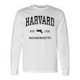 ハーバード マサチューセッツ Ma ビンテージ アスレチック ブラックスポーツデザイン 長袖Tシャツ ギフトのアイデア