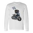 バイクに乗る面白いパグ犬レッツライド 長袖Tシャツ ギフトのアイデア