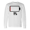 バッテリー1 1残り バッテリー切れtシャツバッテリー低 長袖Tシャツ ギフトのアイデア