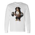 バーニーズマウンテンドッグ ウェイトリフティング フィットネスジム 長袖Tシャツ ギフトのアイデア
