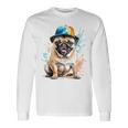 パグ、スナップバック キャップ、犬、カラフル、面白い、動物プリント 長袖Tシャツ ギフトのアイデア
