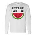 パレスチナの正義 スイカ 国旗 パレスチナ人 長袖Tシャツ ギフトのアイデア