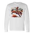 ビンテージ カウボーイ ロデオ ブロンコ ウエスタン 乗馬 カントリー メンズ 長袖Tシャツ ギフトのアイデア