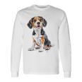 ビーグル 犬 モチーフ ペット イラスト ビーグル 長袖Tシャツ ギフトのアイデア