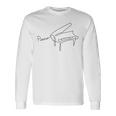ピアニスト デザイン ワンライン グランドピアノ 長袖Tシャツ ギフトのアイデア