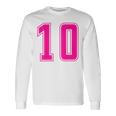 ピンク色背番号 10 チーム短大スポーツピンク色背番号付きユニフォーム 長袖Tシャツ ギフトのアイデア