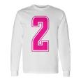 ピンク色背番号 2 チーム短大スポーツピンク色背番号付きユニフォーム 長袖Tシャツ ギフトのアイデア