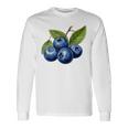 ブルーベリー愛好家のためのブルーベリーデザイン 長袖Tシャツ ギフトのアイデア
