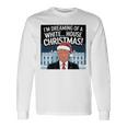 ホワイトハウスのクリスマス・トランプ・ファニー・ホリデーを夢見ている 長袖tシャツ 長袖Tシャツ ギフトのアイデア