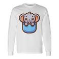 ポケットに入ったかわいい象 長袖Tシャツ ギフトのアイデア