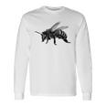 ミツバチ ステンシル セイブ 蜂 ハニー昆虫 長袖Tシャツ ギフトのアイデア