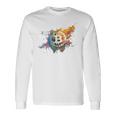 モダンビットコインアート Hodl Btc Btcアート カラフルなビットコイン 長袖Tシャツ ギフトのアイデア