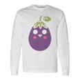 ユーモアフードナスのシンプルなナス 長袖tシャツ 長袖Tシャツ ギフトのアイデア