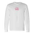 ヨガ エレガント 蓮の花 和書風 デザイン 長袖Tシャツ ギフトのアイデア
