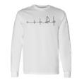 ヨットのハートビートグラフィック 長袖Tシャツ ギフトのアイデア