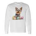 ヨーキー ヨークシャーテリア 犬種 ハッピーイースター メンズ レディース 長袖Tシャツ ギフトのアイデア