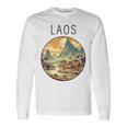 ラオスの風景 アールデコ 長袖Tシャツ ギフトのアイデア