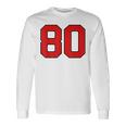 ラッキーナンバー80 クラシックカレッジアメリカン代表チームのファンプレイヤー 長袖Tシャツ ギフトのアイデア
