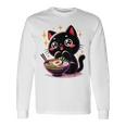 ラーメン猫かわいいアニメ猫ラーメン愛好家甘い 長袖Tシャツ ギフトのアイデア