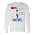 レッド ホワイト クールなアメリカ国旗 アイスキャンディー 面白い 7月4日 長袖tシャツ 長袖Tシャツ ギフトのアイデア