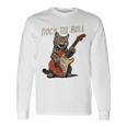 ロックンロール ギター 猫 ビンテージ Rock ギタリスト 猫 長袖tシャツ 長袖Tシャツ ギフトのアイデア