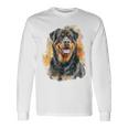 ロットワイラー 犬 モチーフ ペット アートワーク カラフル ロットワイラー 長袖Tシャツ ギフトのアイデア