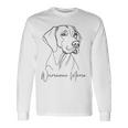 ワイマラナー ママ ワイマラナー ママ かわいい ラインアート 犬 アーティスティック 長袖Tシャツ ギフトのアイデア