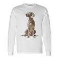 ワイマラナー 犬 グラフィック ペット イラスト ワイマラナー 長袖Tシャツ ギフトのアイデア