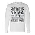 ヴィンテージ 1970 男性用 レトロ 面白い 1970 誕生日 長袖Tシャツ ギフトのアイデア