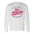 ヴィンテージ ロサンゼルス エンゼルス カリフォルニア レッドテキスト 長袖Tシャツ ギフトのアイデア