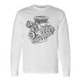 ヴィンテージエンジンブロック – メンズカー&メカニックガレージグラフィック 長袖Tシャツ ギフトのアイデア