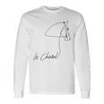 乗馬用シャツ フランス語の言葉 Le Cheval 長袖Tシャツ ギフトのアイデア