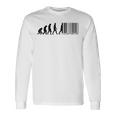 人類の進化がバーコードになる 長袖Tシャツ ギフトのアイデア