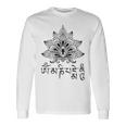 仏教 スピリチュアル オム マニ・パドメ ハム マントラと曼荼羅 長袖Tシャツ ギフトのアイデア