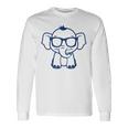 動物かわいいシンプルなサングラスをかけた小さな象の赤ちゃん 長袖Tシャツ ギフトのアイデア