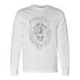 動物愛好家のための雄大なライオンポートレートグラフィックデザイン。 長袖tシャツ 長袖Tシャツ ギフトのアイデア