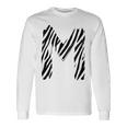 太字 クリエイティブ ゼブラマーカー 文字 M デザイン アニマルシリーズ 長袖Tシャツ ギフトのアイデア