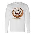 幸せな笑顔のココナッツの顔の漫画 長袖tシャツ 長袖Tシャツ ギフトのアイデア