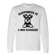 幸せはミニシュナウザー 長袖tシャツ 長袖Tシャツ ギフトのアイデア